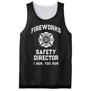 Sarcastic Fireworks Safety Director 4th July Technician Crew Mesh Reversible Basketball Jersey Tank