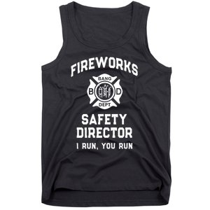 Sarcastic Fireworks Safety Director 4th July Technician Crew Tank Top