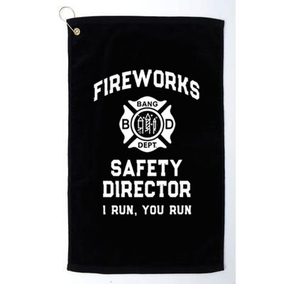 Sarcastic Fireworks Safety Director 4th July Technician Crew Platinum Collection Golf Towel