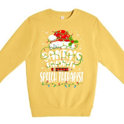 Santa Favorite Speech Therapist Christmas Speech Therapy Gift Premium Crewneck Sweatshirt