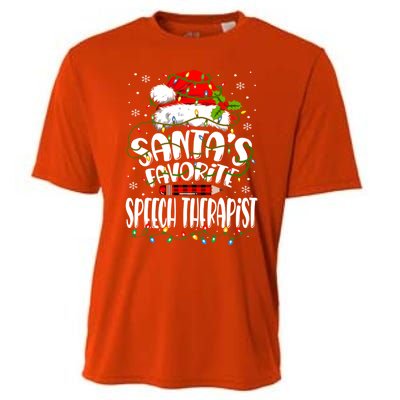 Santa Favorite Speech Therapist Christmas Speech Therapy Gift Cooling Performance Crew T-Shirt