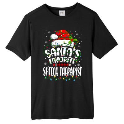 Santa Favorite Speech Therapist Christmas Speech Therapy Gift Tall Fusion ChromaSoft Performance T-Shirt