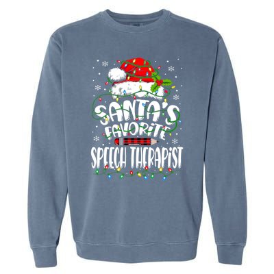 Santa Favorite Speech Therapist Christmas Speech Therapy Gift Garment-Dyed Sweatshirt