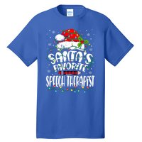 Santa Favorite Speech Therapist Christmas Speech Therapy Gift Tall T-Shirt