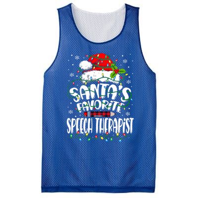 Santa Favorite Speech Therapist Christmas Speech Therapy Gift Mesh Reversible Basketball Jersey Tank