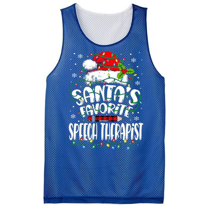 Santa Favorite Speech Therapist Christmas Speech Therapy Gift Mesh Reversible Basketball Jersey Tank