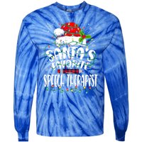 Santa Favorite Speech Therapist Christmas Speech Therapy Gift Tie-Dye Long Sleeve Shirt