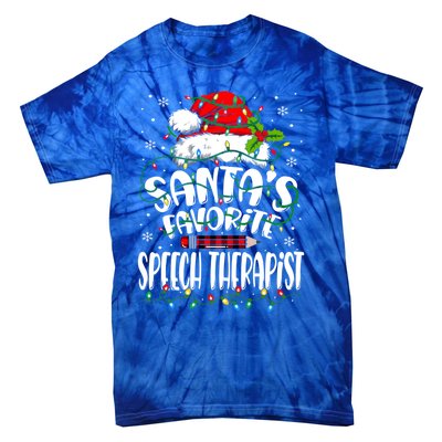 Santa Favorite Speech Therapist Christmas Speech Therapy Gift Tie-Dye T-Shirt