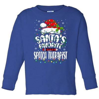 Santa Favorite Speech Therapist Christmas Speech Therapy Gift Toddler Long Sleeve Shirt