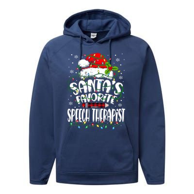 Santa Favorite Speech Therapist Christmas Speech Therapy Gift Performance Fleece Hoodie