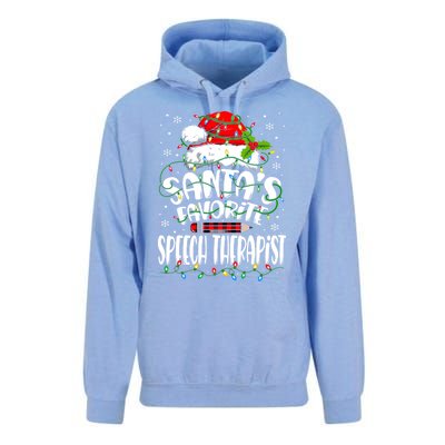 Santa Favorite Speech Therapist Christmas Speech Therapy Gift Unisex Surf Hoodie