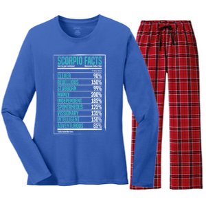 Scorpio Facts Star Sign Fact Zodiac Gifgift Astrology Gift Women's Long Sleeve Flannel Pajama Set 