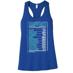 Scorpio Facts Star Sign Fact Zodiac Gifgift Astrology Gift Women's Racerback Tank