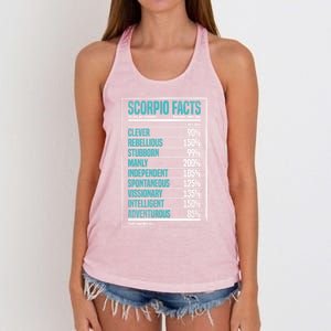 Scorpio Facts Star Sign Fact Zodiac Gifgift Astrology Gift Women's Knotted Racerback Tank