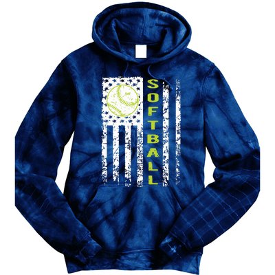 Softball Flag Softball Coach Outfit Softball Player Gift Tie Dye Hoodie