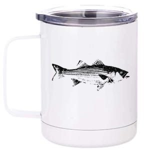 Striper Fishing Striped Bass Lucky Fishing 12 oz Stainless Steel Tumbler Cup