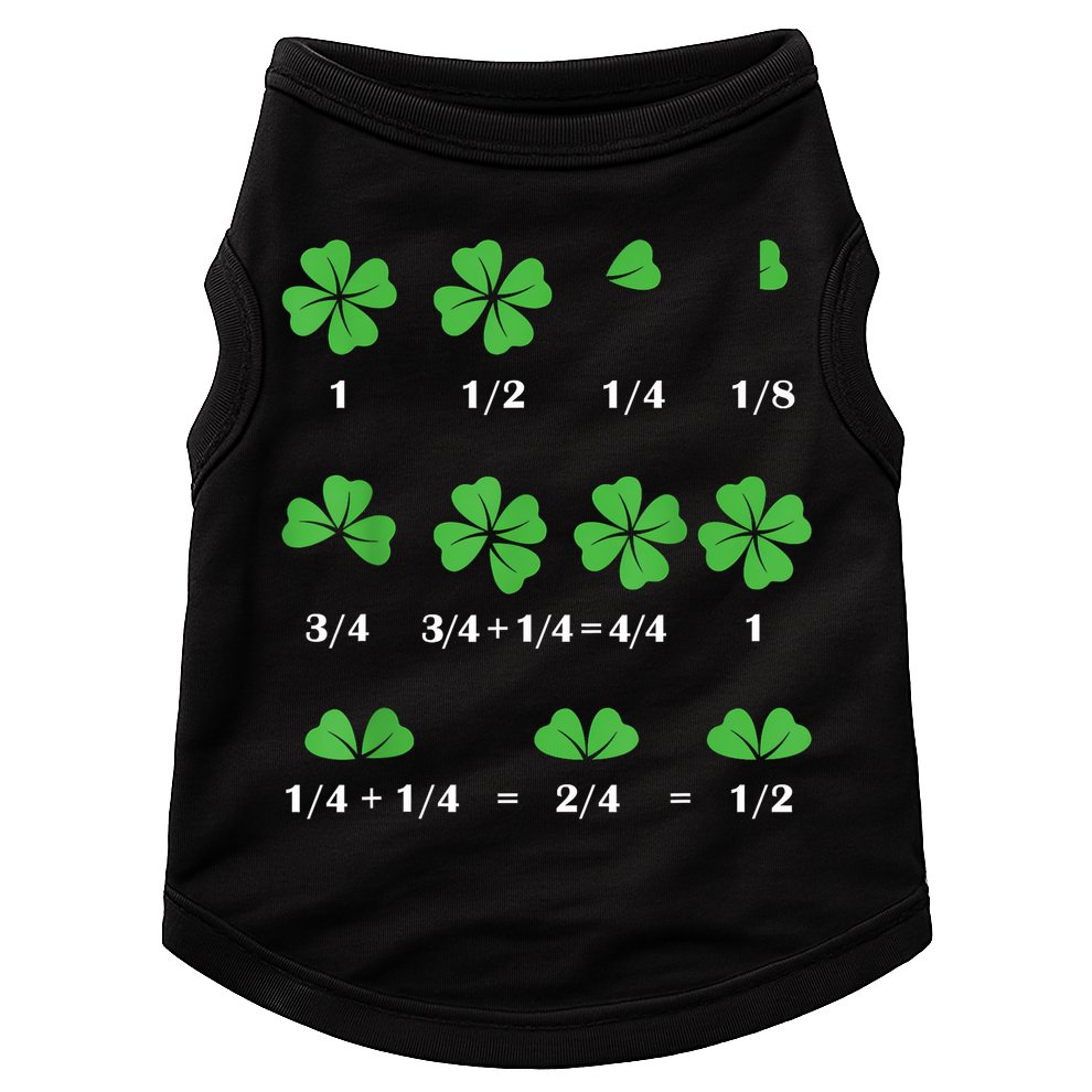Shamrock Fraction St PatrickS Day Math Boy Doggie Tank