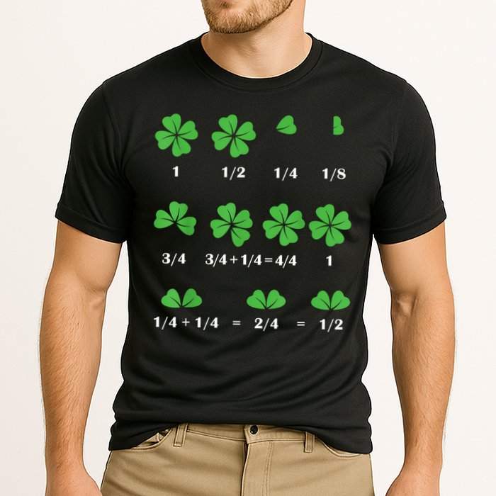 Shamrock Fraction St PatrickS Day Math Boy Cooling Performance Crew T-Shirt