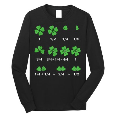 Shamrock Fraction St PatrickS Day Math Boy Long Sleeve Shirt