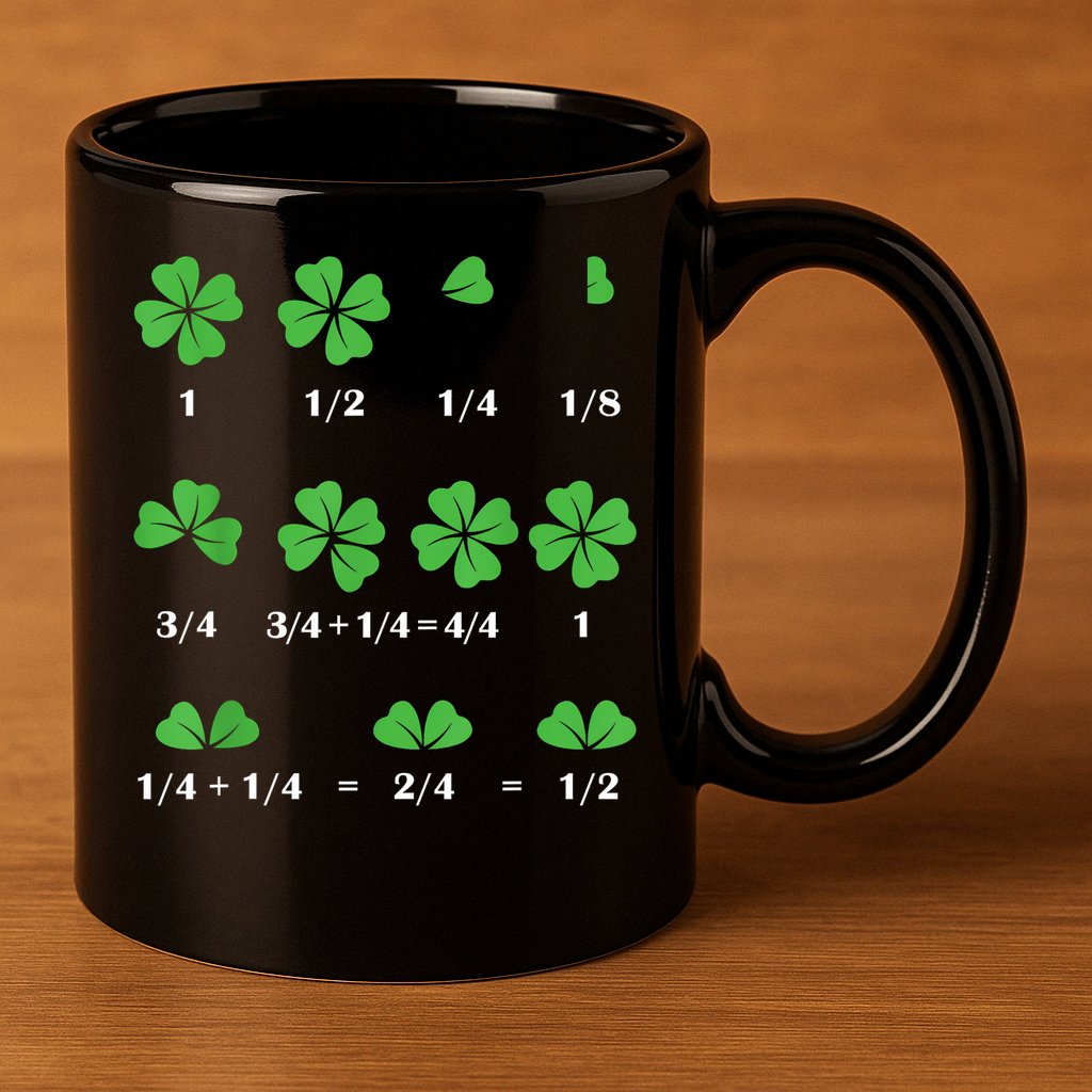 Shamrock Fraction St PatrickS Day Math Boy 11oz C Handle Ceramic Mug