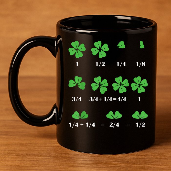 Shamrock Fraction St PatrickS Day Math Boy 11oz C Handle Ceramic Mug