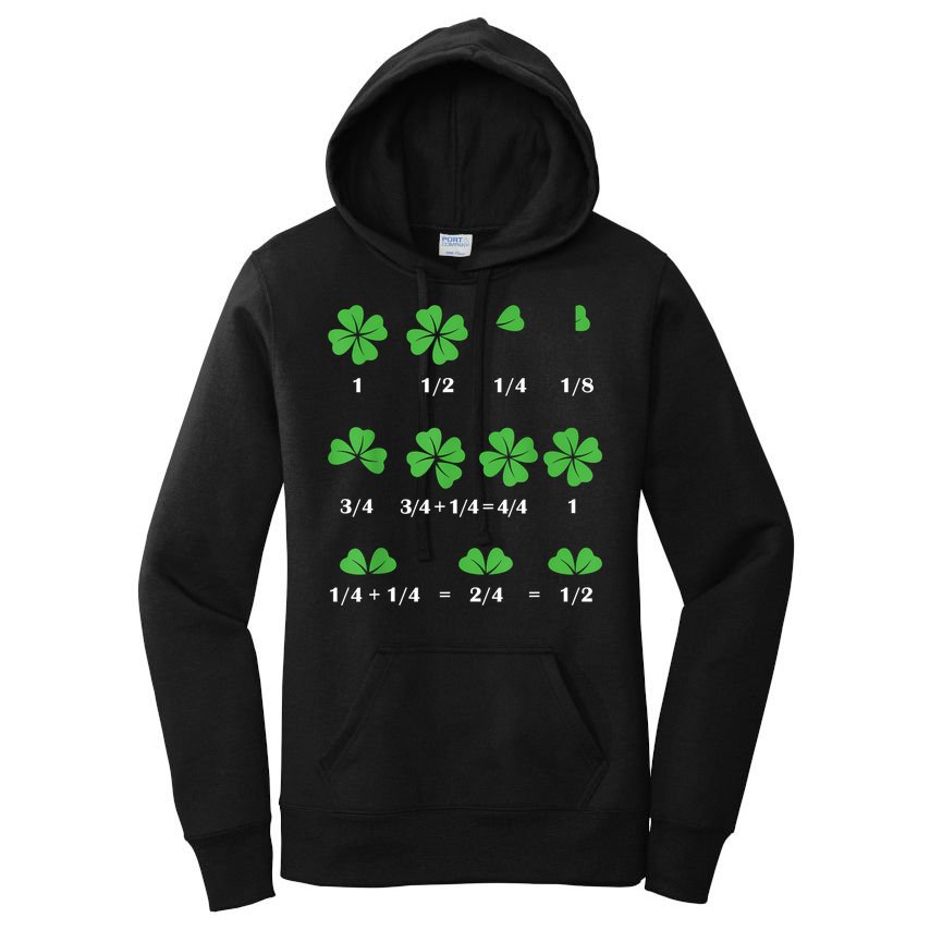 Shamrock Fraction St PatrickS Day Math Boy Women's Pullover Hoodie