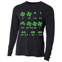 Shamrock Fraction St PatrickS Day Math Boy Cooling Performance Long Sleeve Crew
