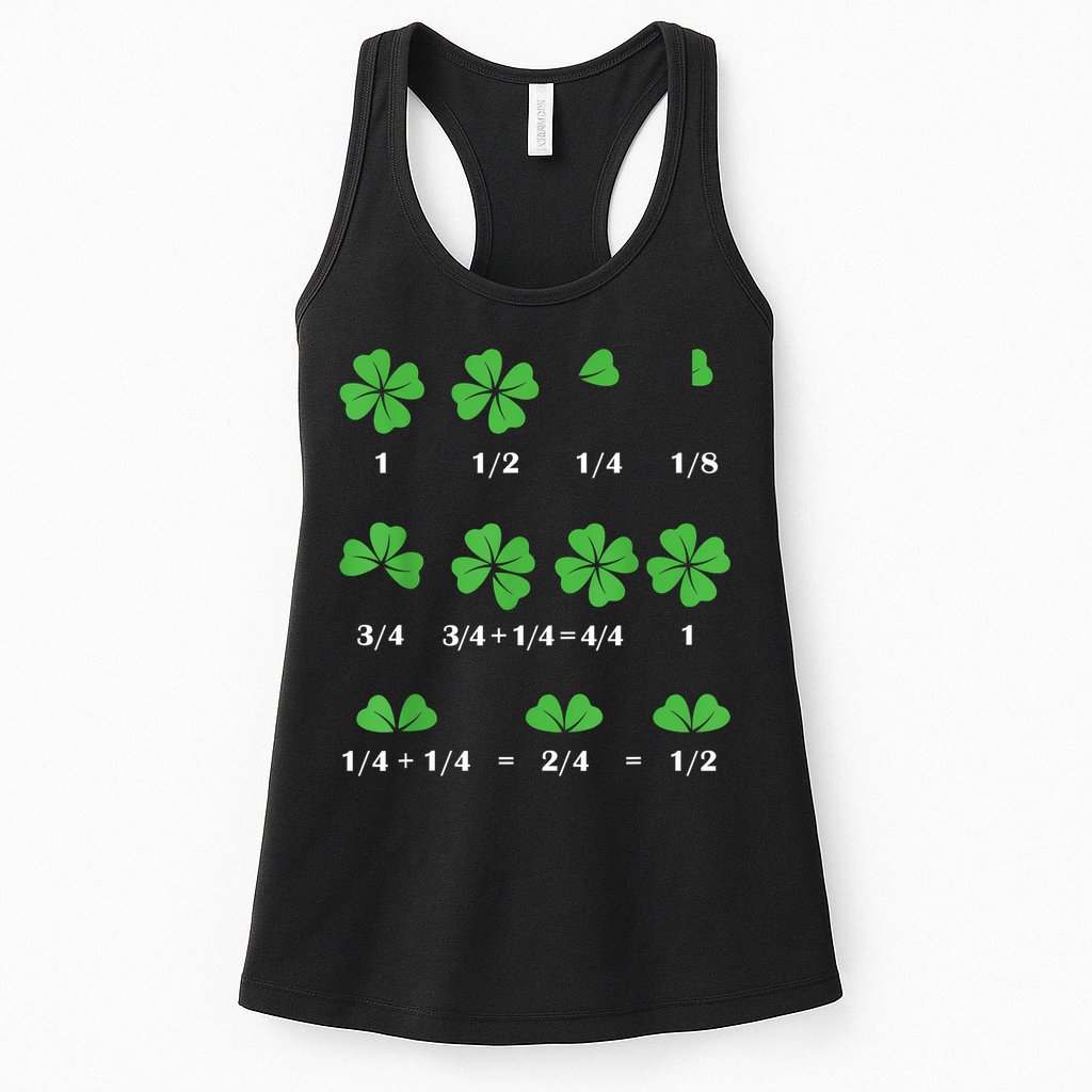 Shamrock Fraction St PatrickS Day Math Boy Womens Tank Top