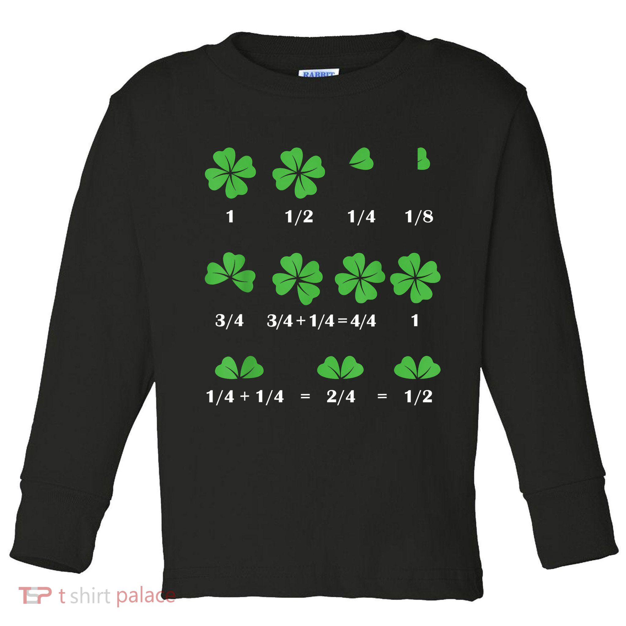 Shamrock Fraction St PatrickS Day Math Boy Toddler Long Sleeve Shirt
