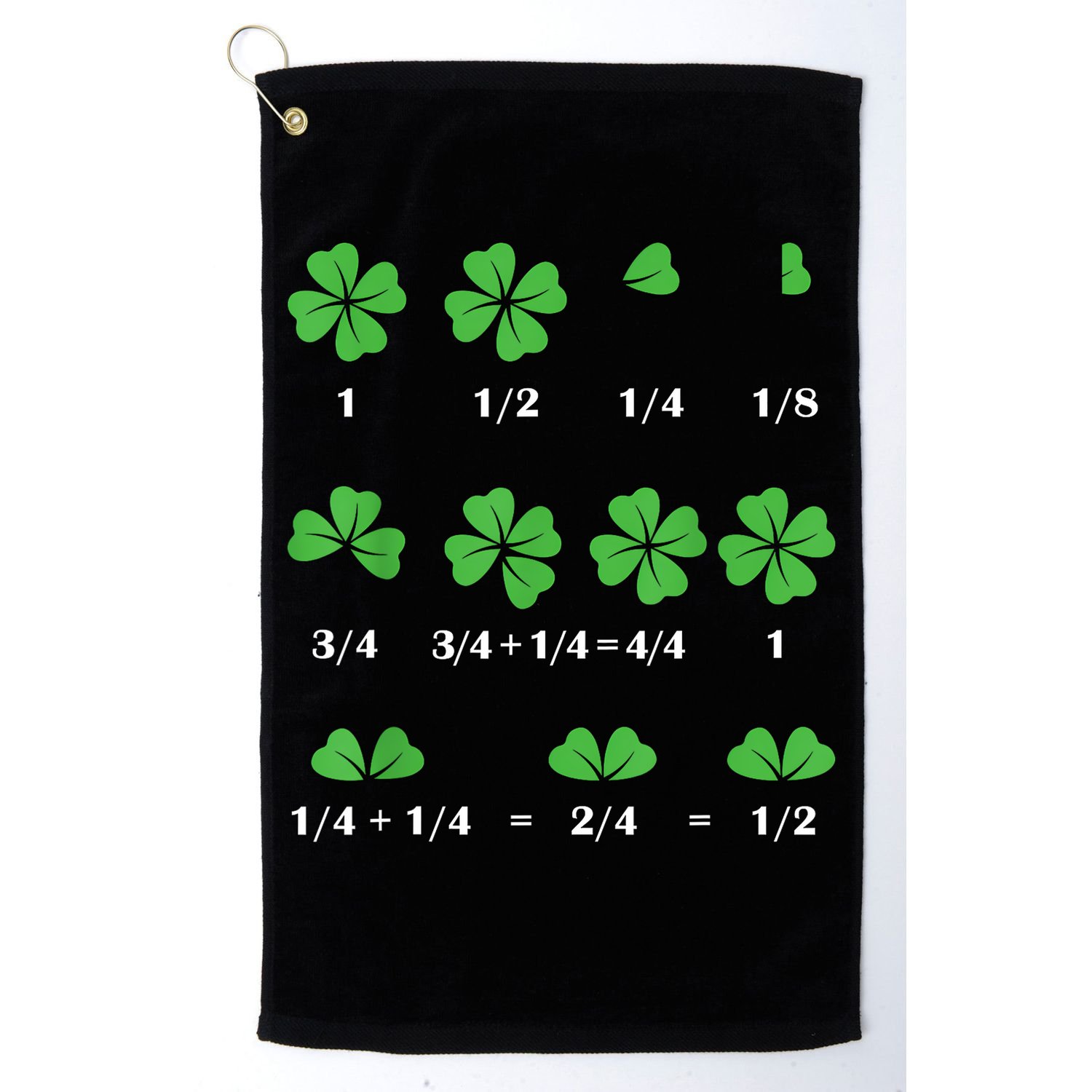 Shamrock Fraction St PatrickS Day Math Boy Golf Towel