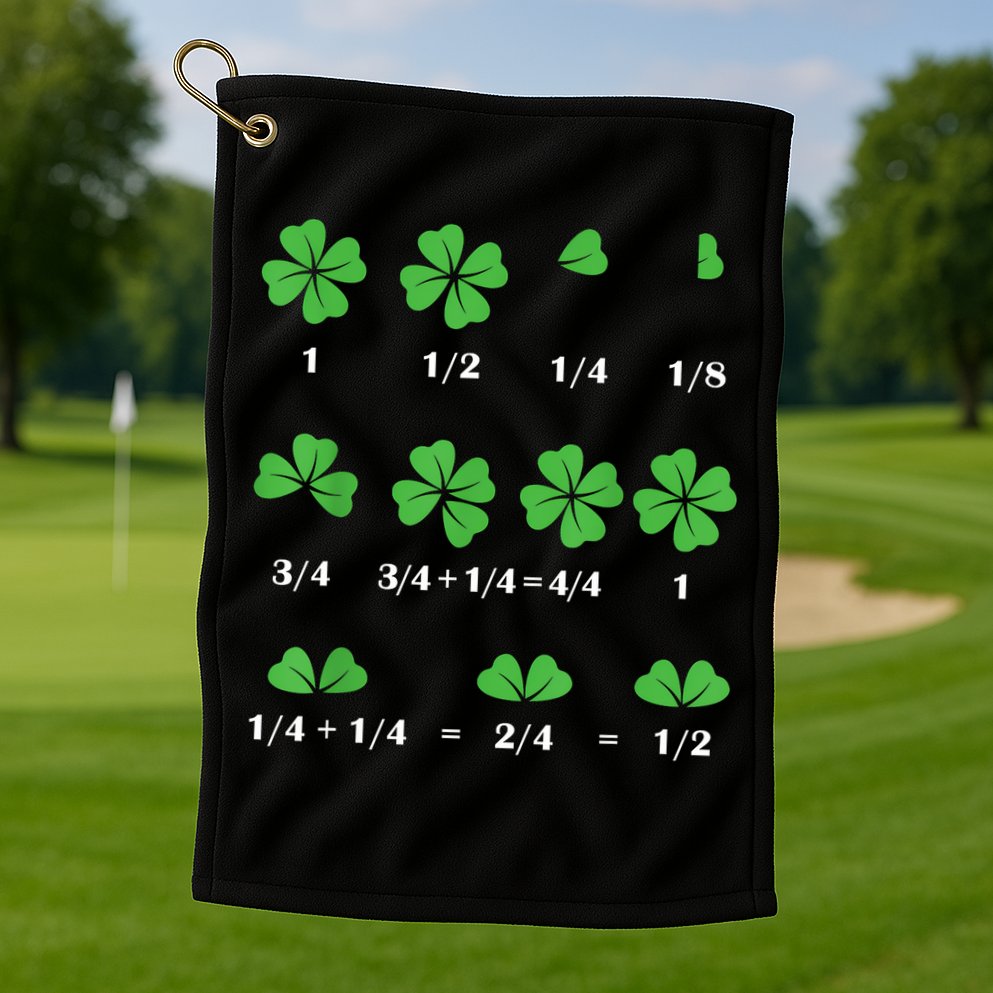 Shamrock Fraction St PatrickS Day Math Boy Golf Towel
