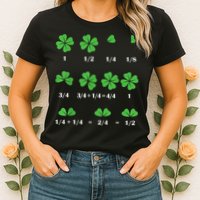 Shamrock Fraction St PatrickS Day Math Boy Womens T-Shirt