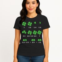 Shamrock Fraction St PatrickS Day Math Boy Womens T-Shirt