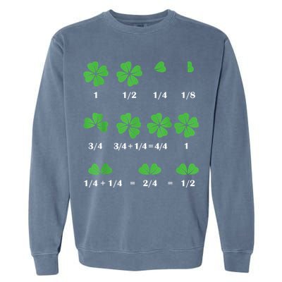Shamrock Fraction St PatrickS Day Math Boy Garment-Dyed Sweatshirt