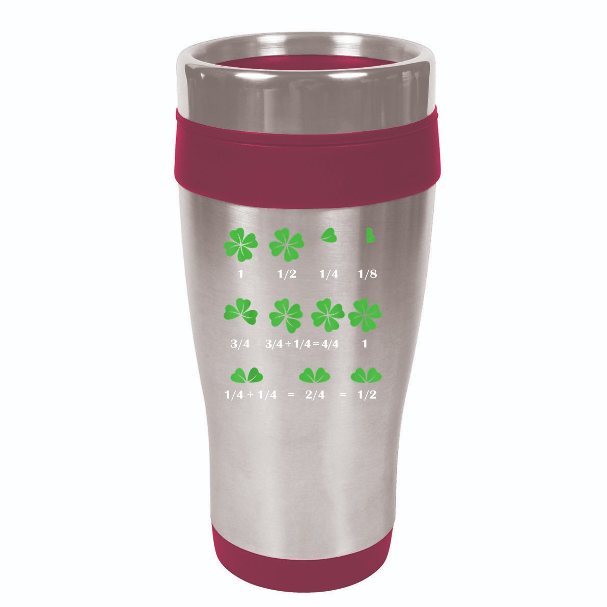 Shamrock Fraction St PatrickS Day Math Boy 16oz Travel Tumbler