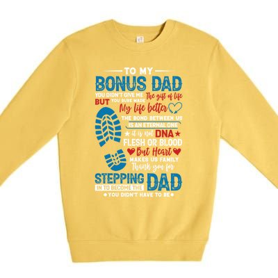 Step Fathers Step Dads Amazing Non Biological Dad Gift Premium Crewneck Sweatshirt