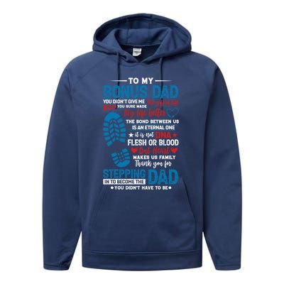 Step Fathers Step Dads Amazing Non Biological Dad Gift Performance Fleece Hoodie