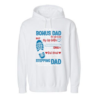 Step Fathers Step Dads Amazing Non Biological Dad Gift Garment-Dyed Fleece Hoodie