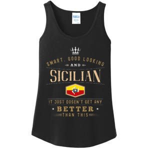 Sicily Flag Souvenirs For Sicilians Ladies Essential Tank