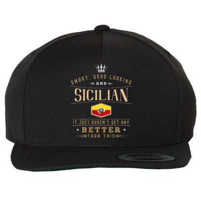 Sicily Flag Souvenirs For Sicilians Wool Snapback Cap