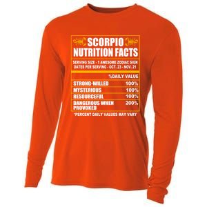 Scorpio Funny Scorpio Nutrition Facts Cute Gift Cooling Performance Long Sleeve Crew