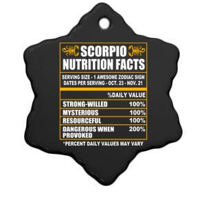 Scorpio Funny Scorpio Nutrition Facts Cute Gift Ceramic Star Ornament