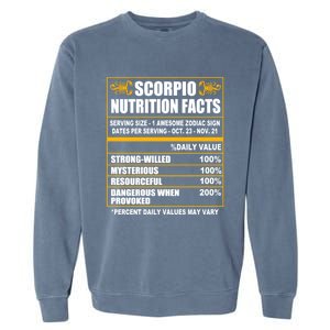 Scorpio Funny Scorpio Nutrition Facts Cute Gift Garment-Dyed Sweatshirt