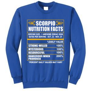 Scorpio Funny Scorpio Nutrition Facts Cute Gift Sweatshirt