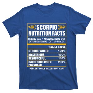 Scorpio Funny Scorpio Nutrition Facts Cute Gift T-Shirt