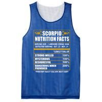 Scorpio Funny Scorpio Nutrition Facts Cute Gift Mesh Reversible Basketball Jersey Tank