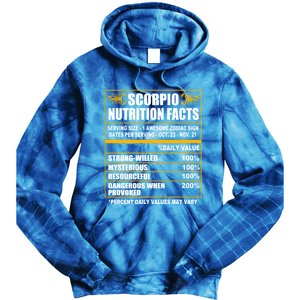 Scorpio Funny Scorpio Nutrition Facts Cute Gift Tie Dye Hoodie