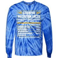 Scorpio Funny Scorpio Nutrition Facts Cute Gift Tie-Dye Long Sleeve Shirt