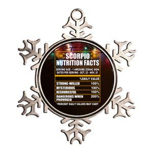 Scorpio Funny Scorpio Nutrition Facts Cute Gift Metallic Star Ornament