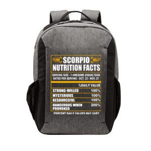 Scorpio Funny Scorpio Nutrition Facts Cute Gift Vector Backpack